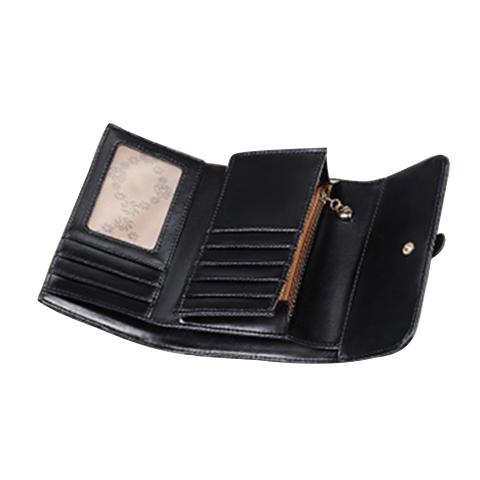 classic vintage wallets feature draw belt design, flap with magnetic snap closure, stitching evenly and multiple card slots and open pockets. look second layer leather material, enhance wallets tactile appeal.