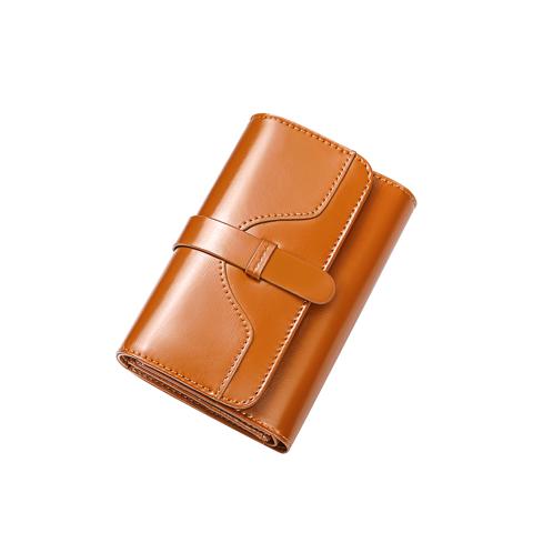classic vintage wallets feature draw belt design, flap with magnetic snap closure, stitching evenly and multiple card slots and open pockets. look second layer leather material, enhance wallets tactile appeal.