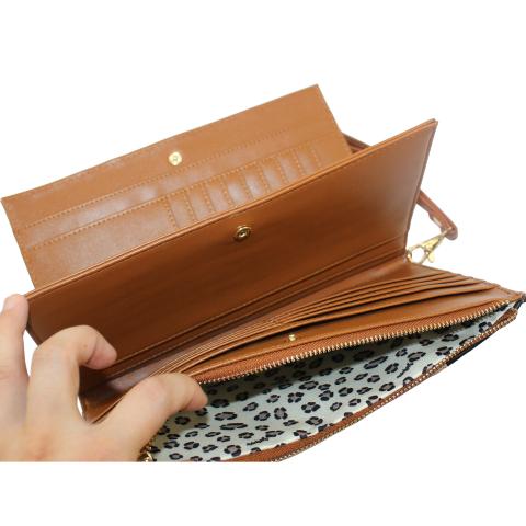 Crafted from faux leather material in a multicolor, a main compartment and multiple interior card slots to carry all of your cards, simple and stylish.