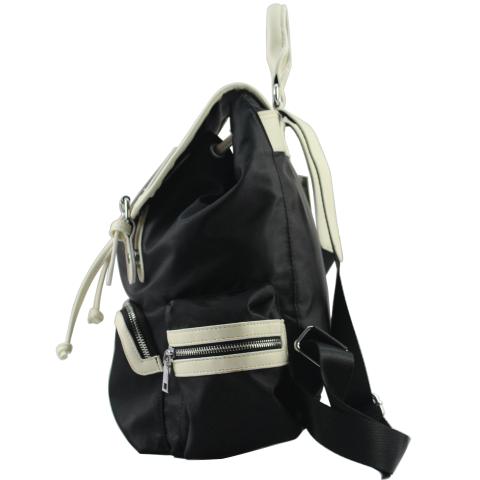  This roomy design is finished with nylon material and adjustable shoulder straps. Silver-tone hardware adds the final touch to this wear-anywhere style that is sure to add heritage chic to any ensemble.