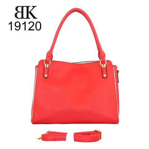 Custom red leather purse with strap