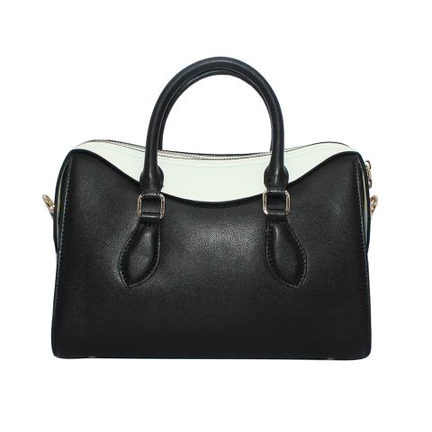 The fashion handbag’s color goes with black, white and red, with ample room to carry all of your necessities, gold tone hardware, top zip to keep things secure.