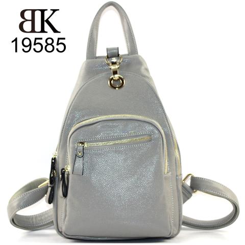 Stylish gray pebble faux leather multifunction backpack for work 