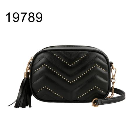 Fashion Zigzag Quilted Black Waist Bags For Women 